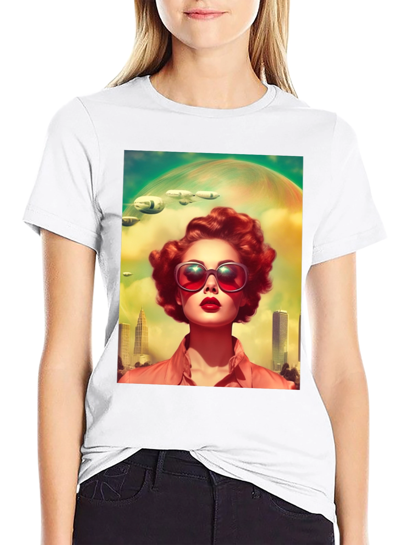 Retro Futuristic Woman T-Shirt
