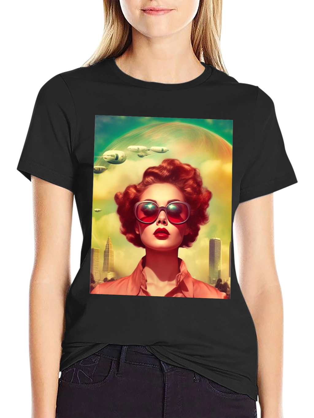 Retro Futuristic Woman T-Shirt