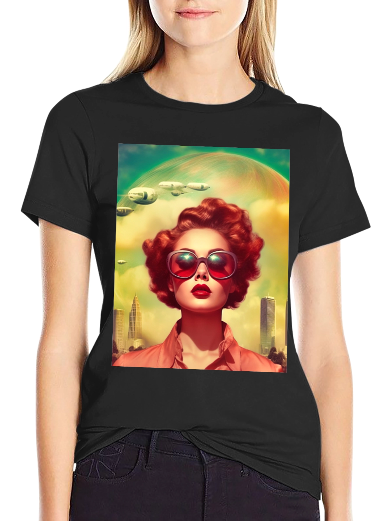 Retro Futuristic Woman T-Shirt
