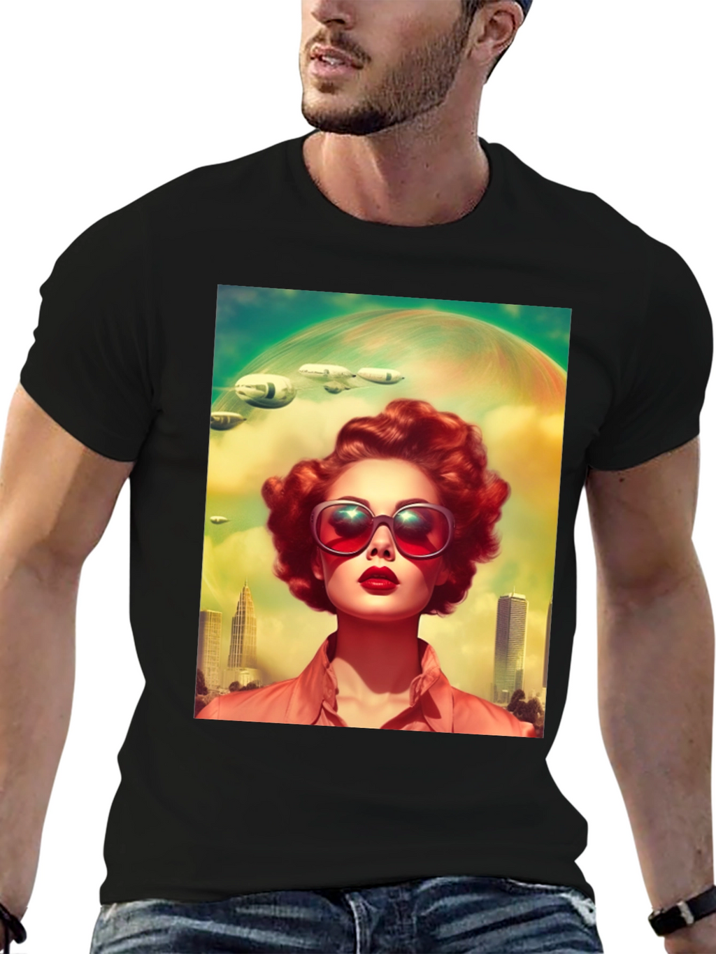 Retro Futuristic Woman T-Shirt