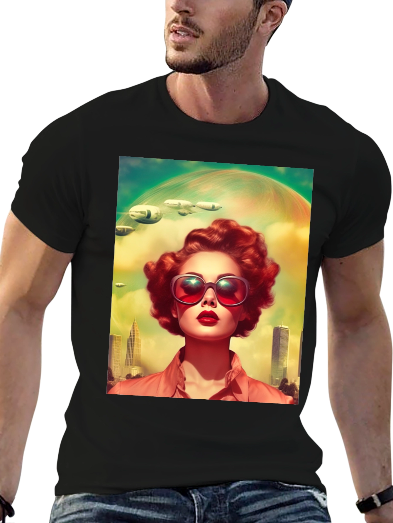 Retro Futuristic Woman T-Shirt