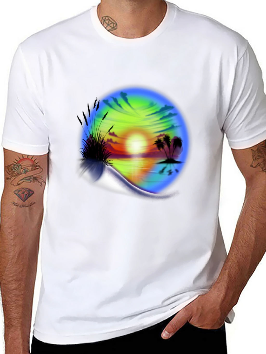 Sunset Beach Graphic T-Shirt - Island Vibes Tee