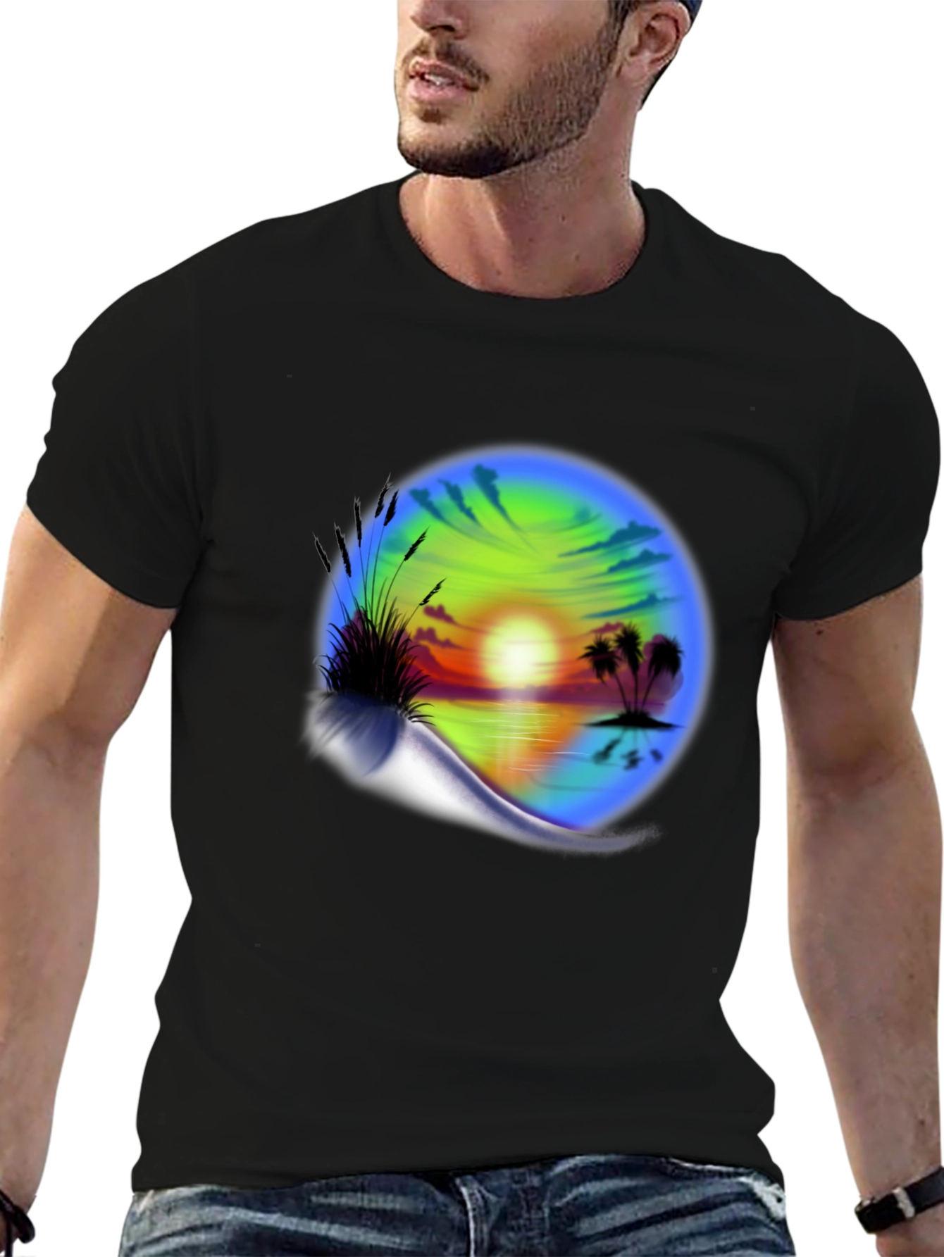 Sunset Beach Graphic T-Shirt - Island Vibes Tee