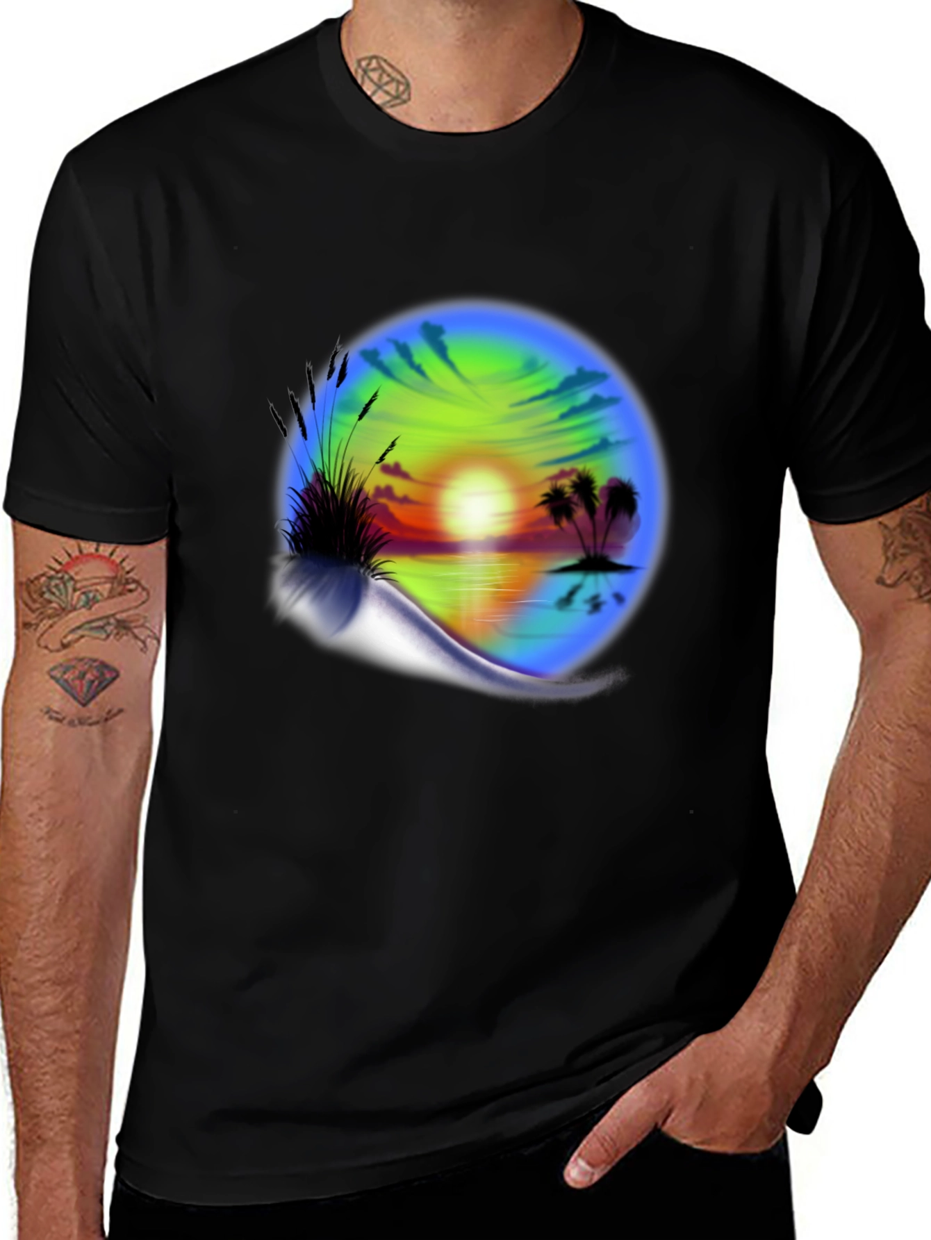 Sunset Beach Graphic T-Shirt - Island Vibes Tee