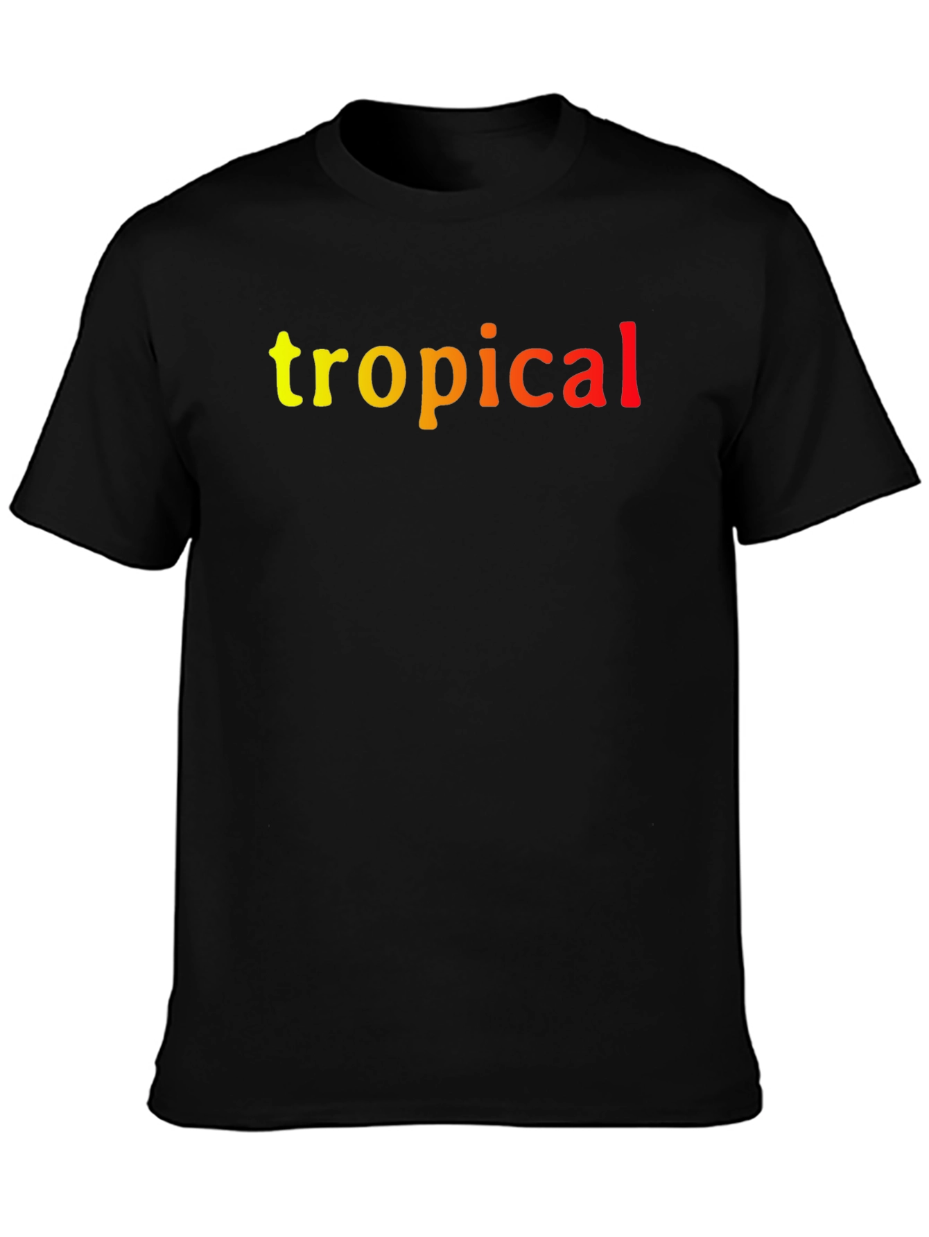 Tropical Graphic Print Black T-Shirt
