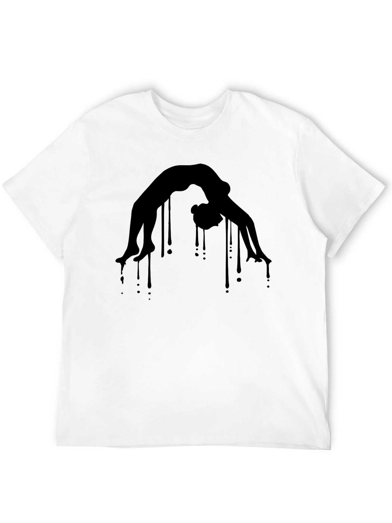 Yoga Pose Graphic Tee - Black Cotton Blend