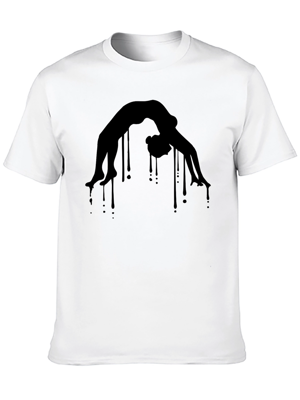 Yoga Pose Graphic Tee - Black Cotton Blend