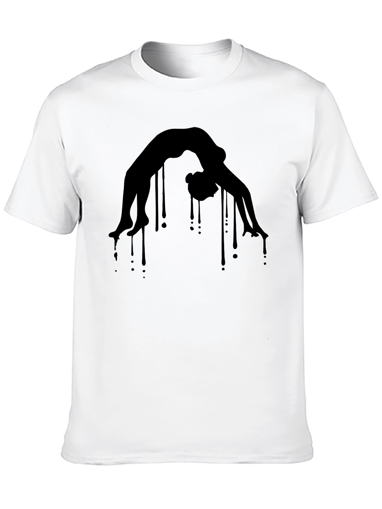 Yoga Pose Graphic Tee - Black Cotton Blend