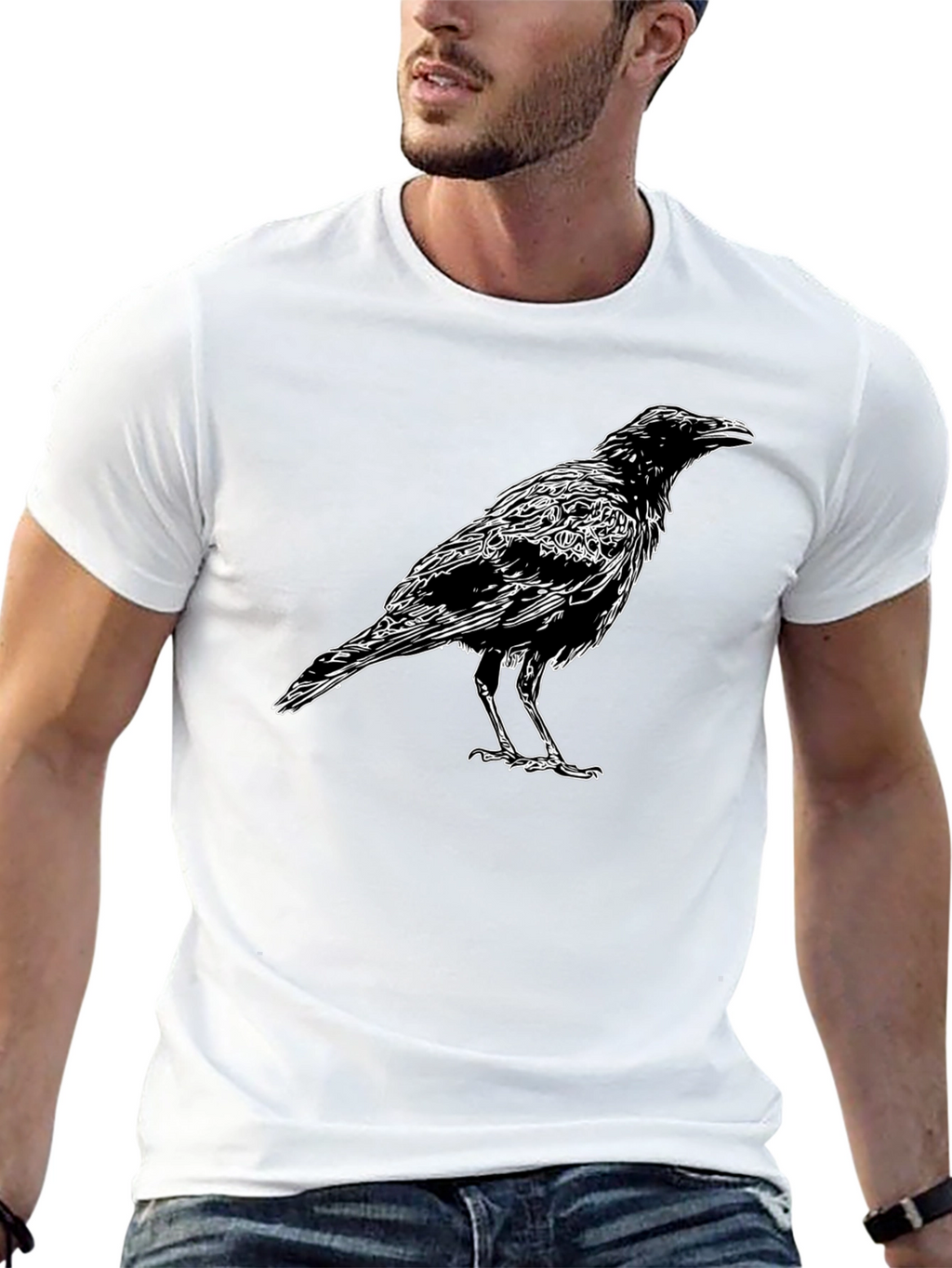 Raven Graphic T-Shirt - Mens Black Tee