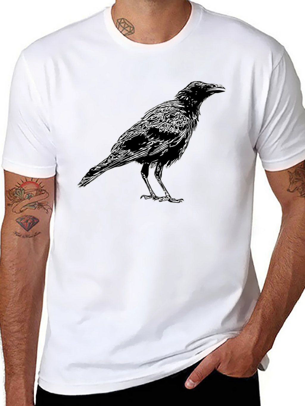 Raven Graphic T-Shirt - Mens Black Tee
