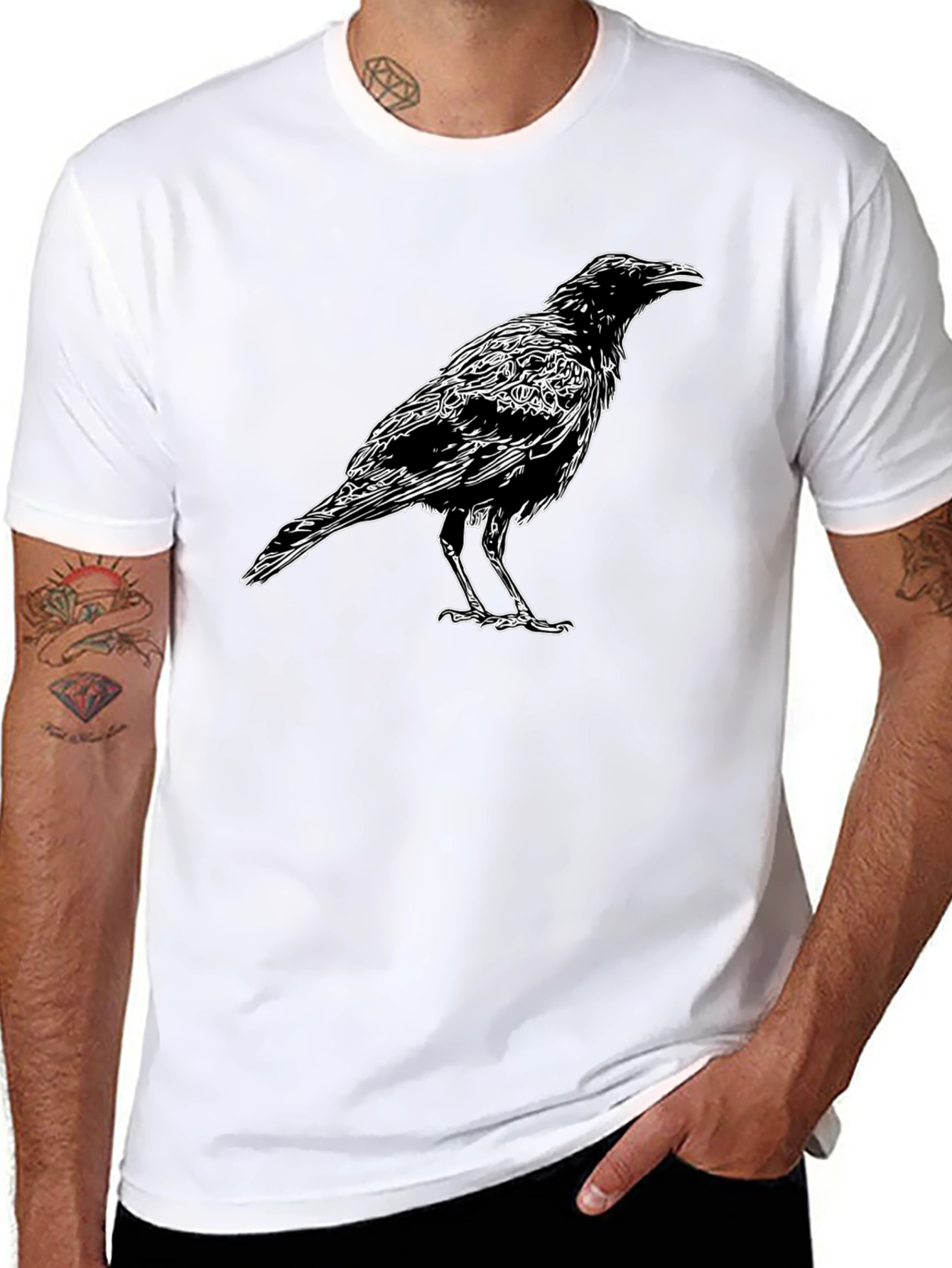 Raven Graphic T-Shirt - Mens Black Tee