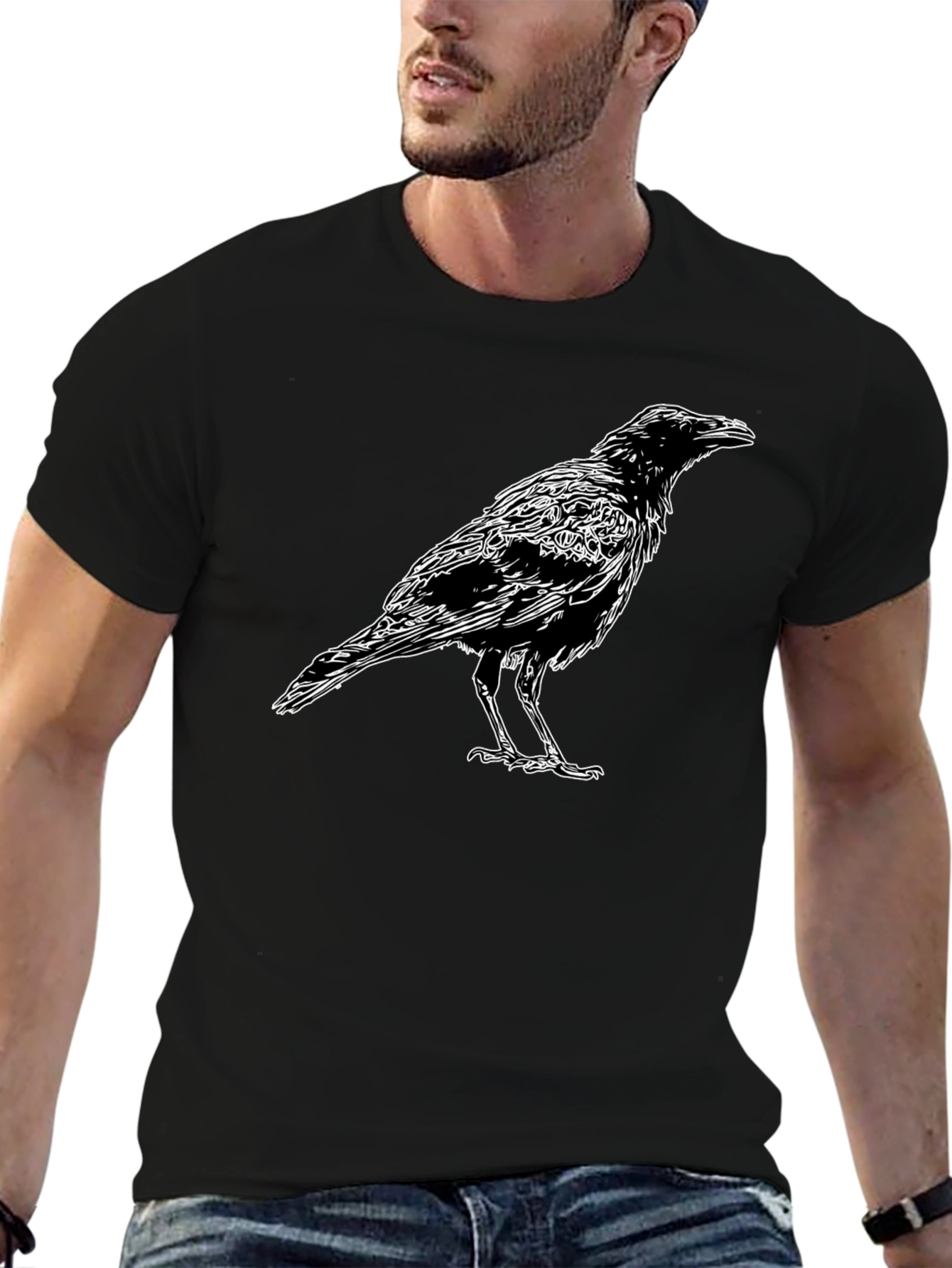 Raven Graphic T-Shirt - Mens Black Tee