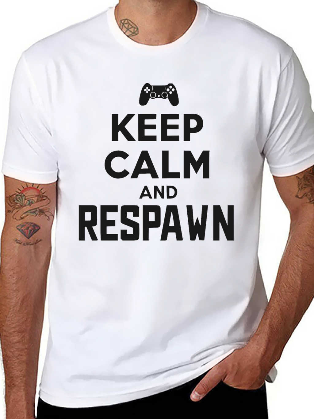 Keep Calm and Respawn - Black Gaming T-Shirt