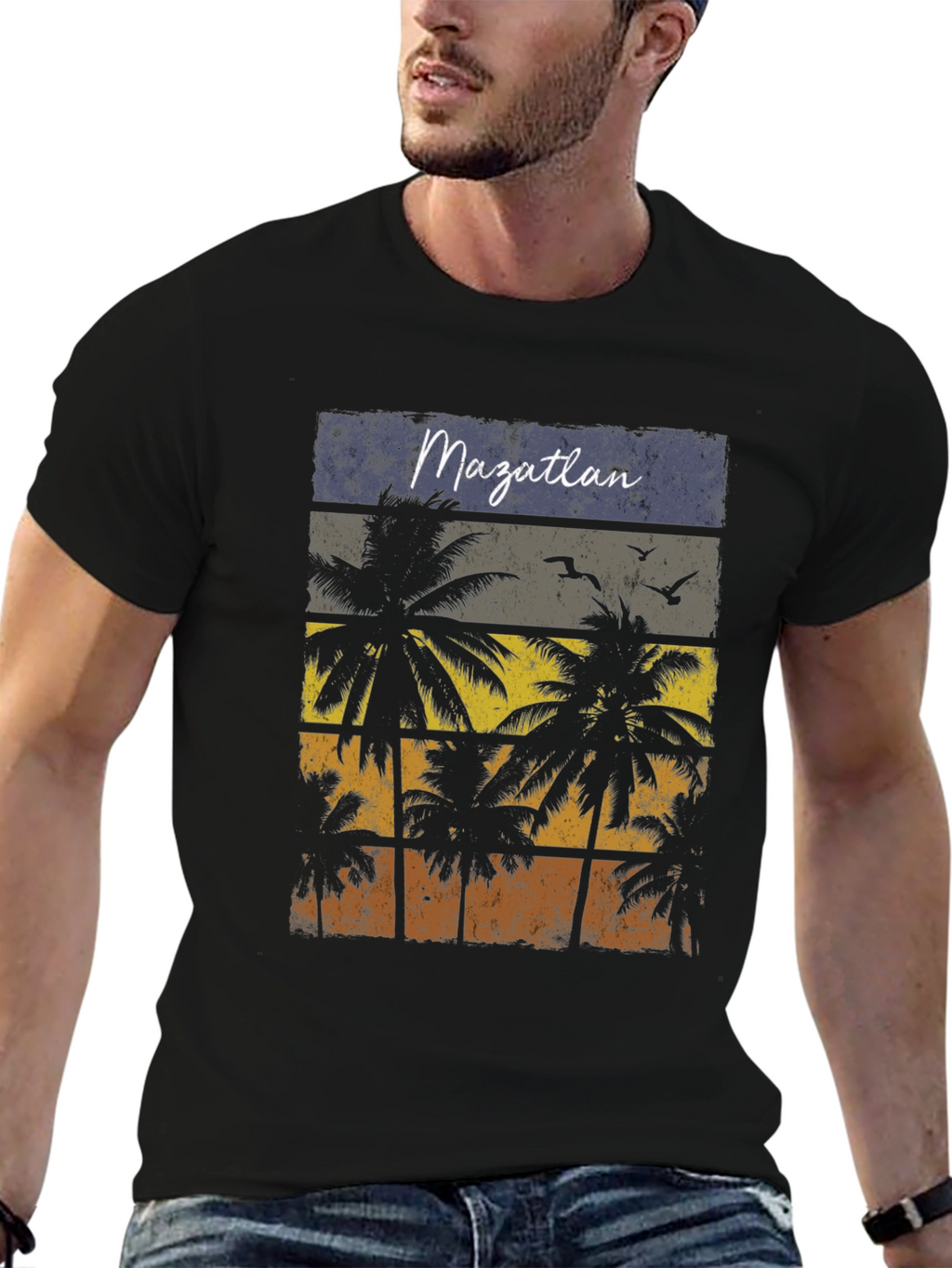 Mazatlan Palm Tree Graphic T-Shirt