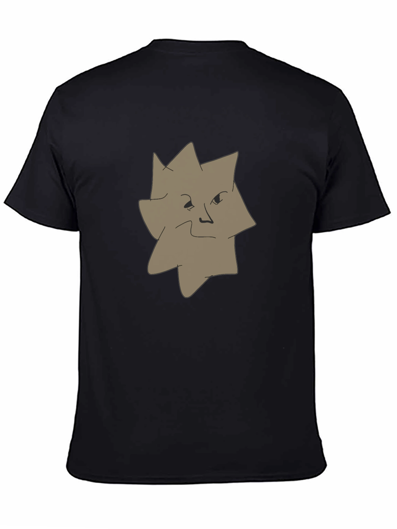 Abstract Face Graphic Tee - Black Casual T-Shirt