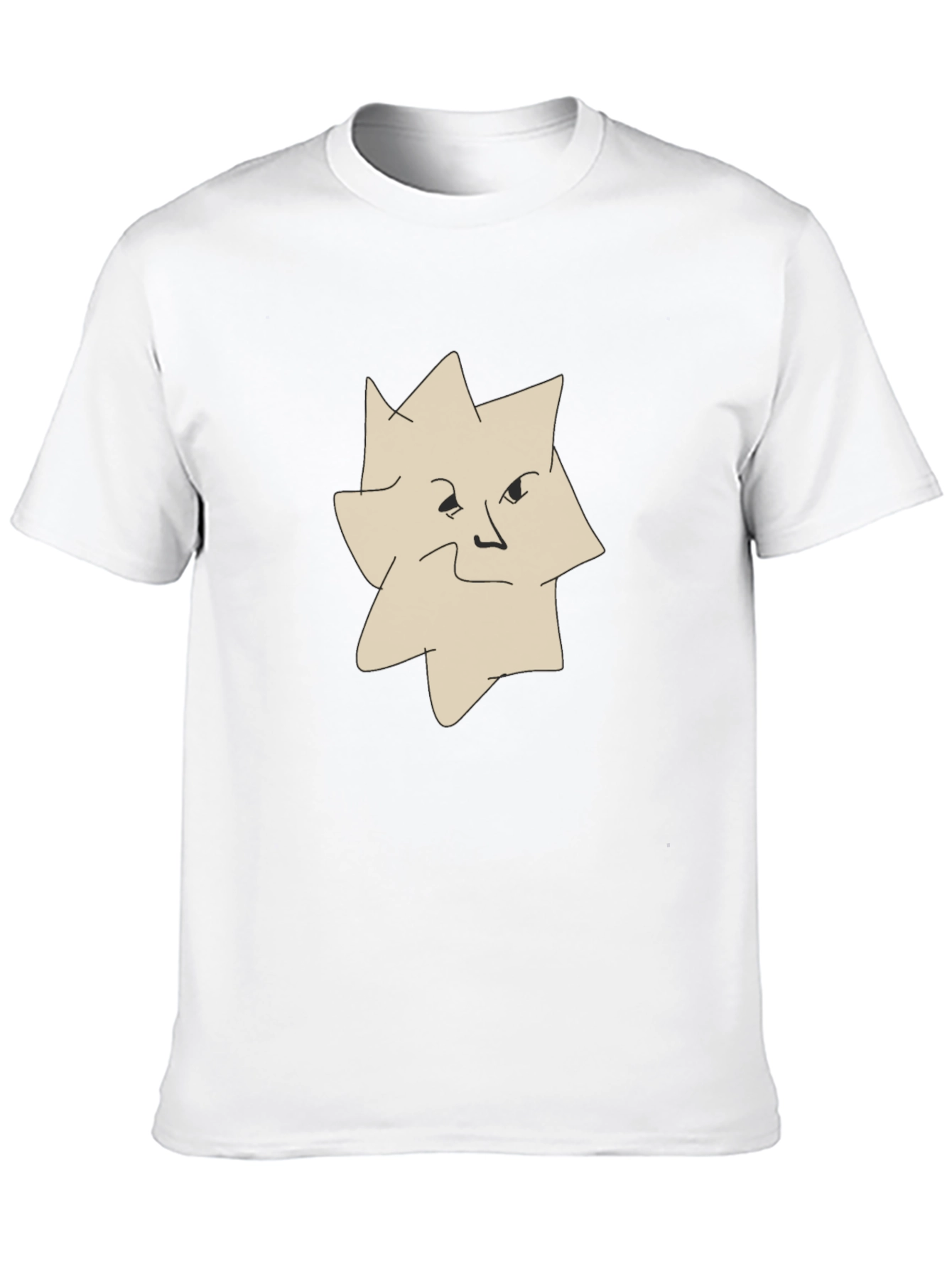 Abstract Face Graphic Tee - Black Casual T-Shirt