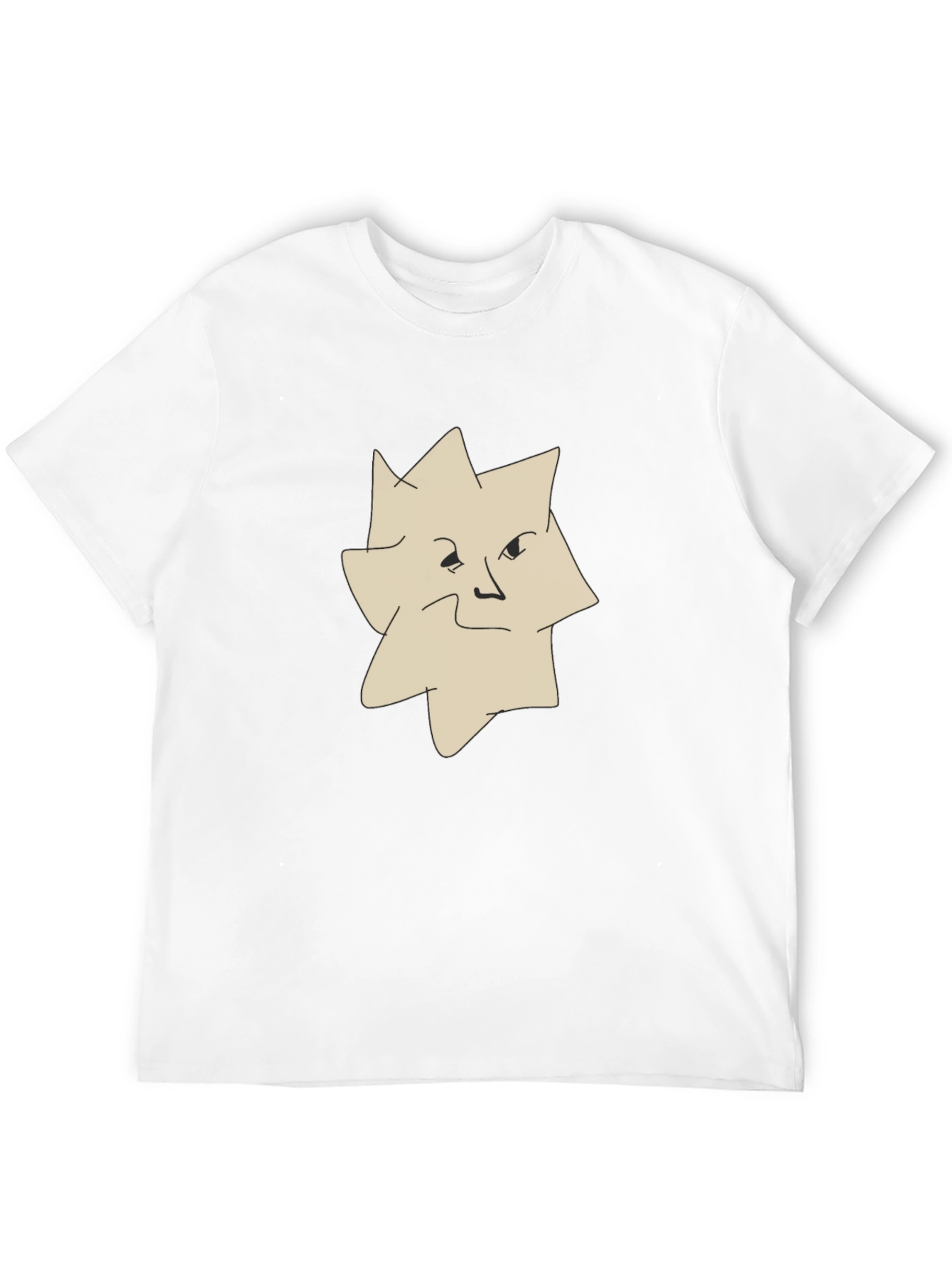 Abstract Face Graphic Tee - Black Casual T-Shirt