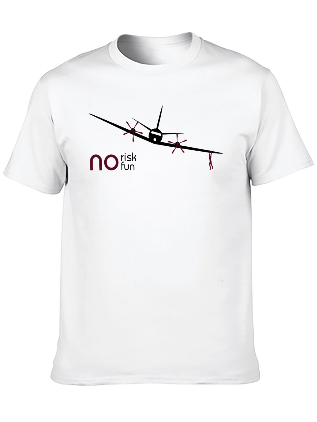 No Risk Fun Airplane Graphic Tee - Soft Cotton