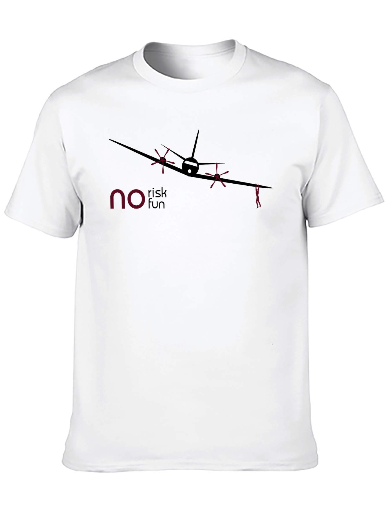 No Risk Fun Airplane Graphic Tee - Soft Cotton