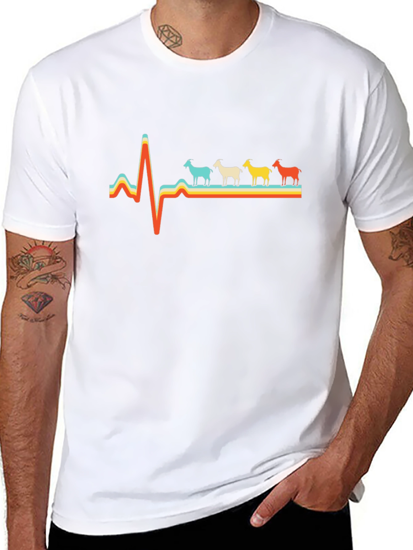 Goat Heartbeat T-Shirt - Novelty Graphic Tee