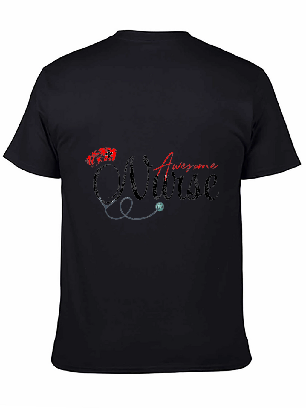 Awesome Nurse Graphic T-Shirt - Black