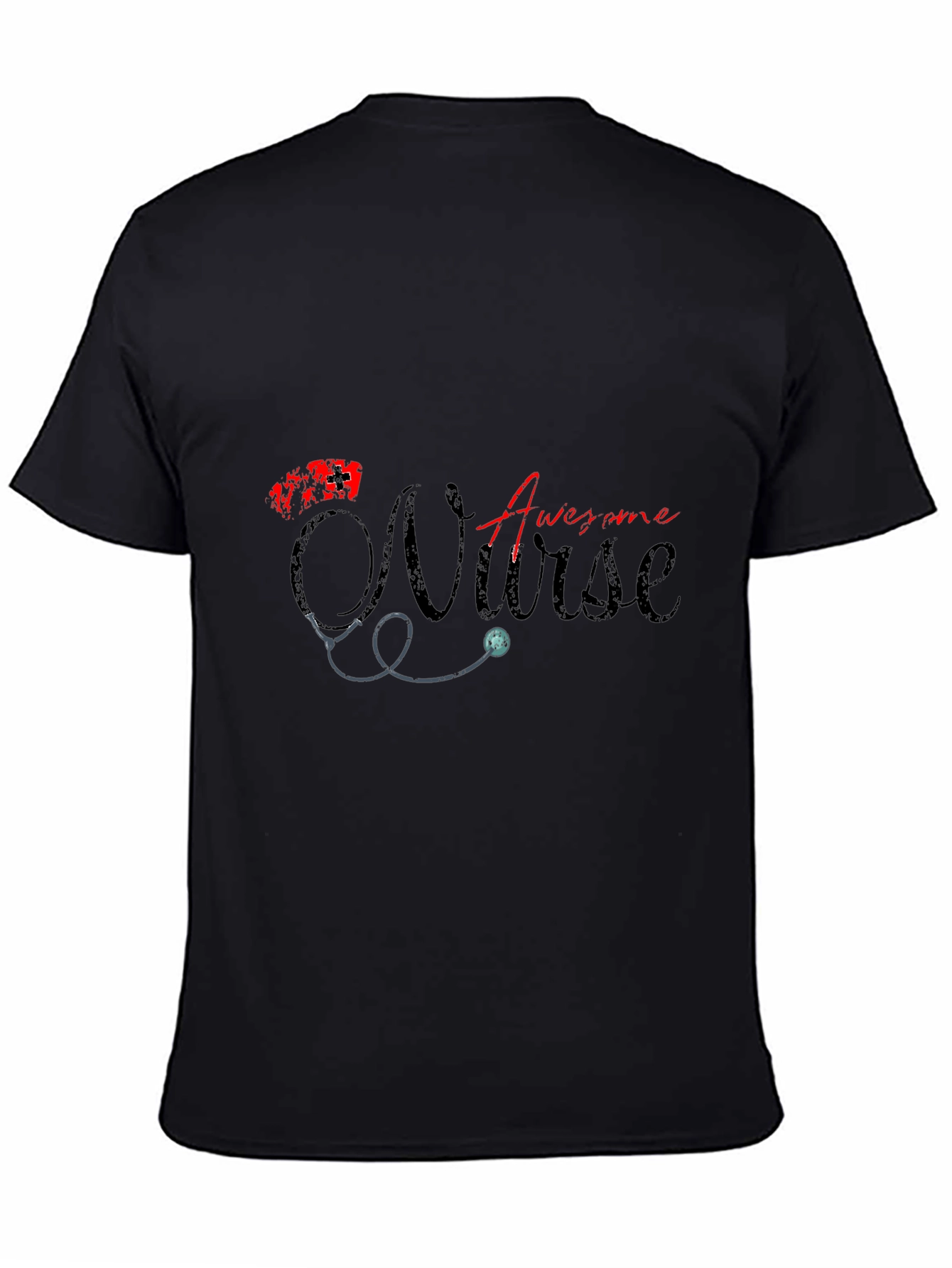 Awesome Nurse Graphic T-Shirt - Black