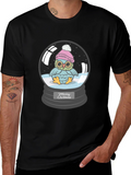 Merry Owlmas T-Shirt - Holiday Owl in Snow Globe