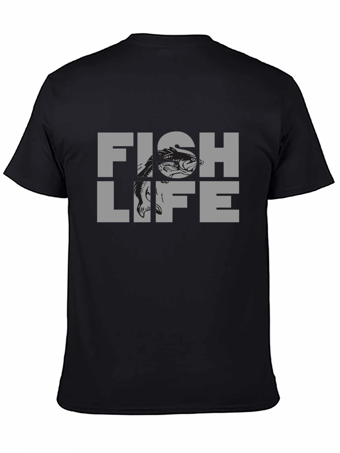 Fish Life Graphic T-Shirt - Black