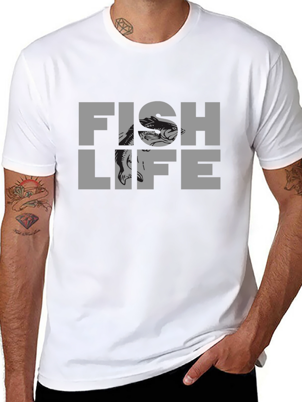 Fish Life Graphic T-Shirt - Black