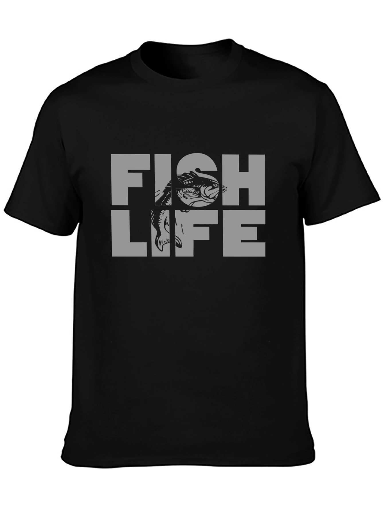 Fish Life Graphic T-Shirt - Black