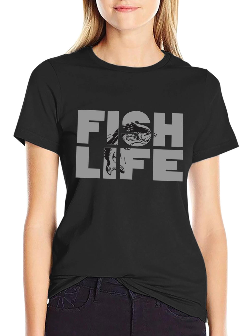 Fish Life Graphic T-Shirt - Black