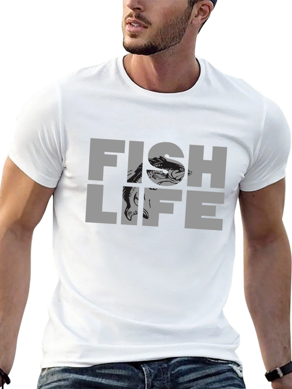 Fish Life Graphic T-Shirt - Black
