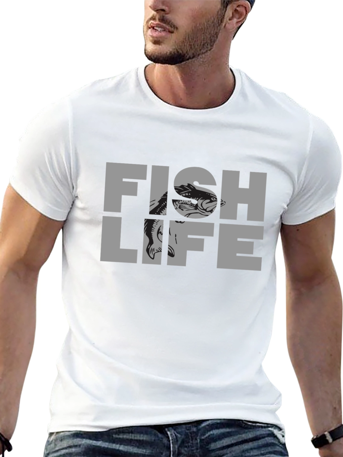Fish Life Graphic T-Shirt - Black