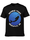 Mermaid Tours Nantucket MA Black T-Shirt