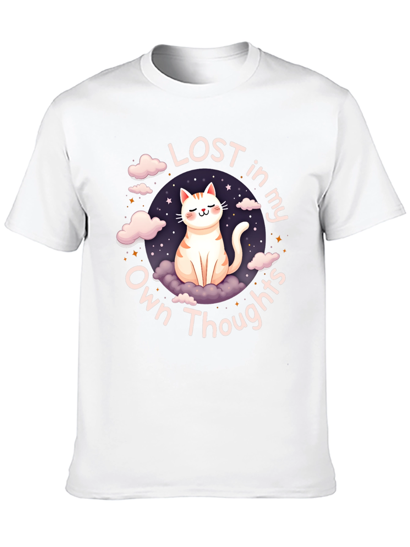 Lost in My Own Thoughts Cat Graphic T-Shirt
