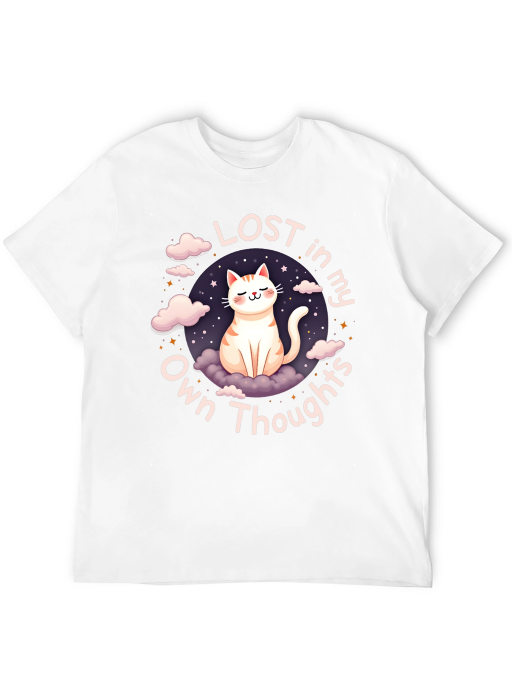 Lost in My Own Thoughts Cat Graphic T-Shirt