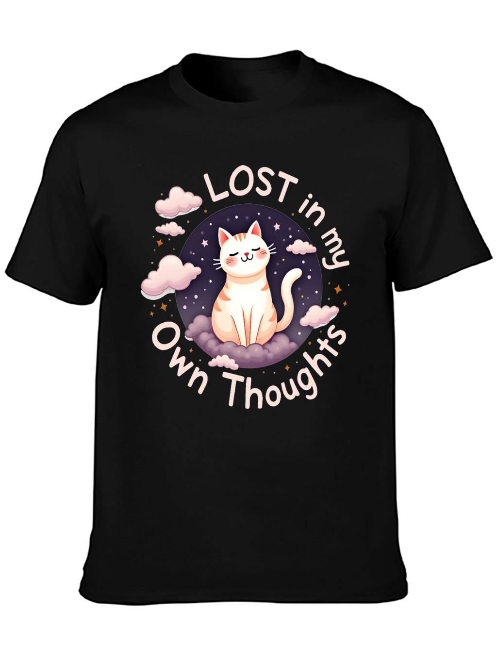Lost in My Own Thoughts Cat Graphic T-Shirt