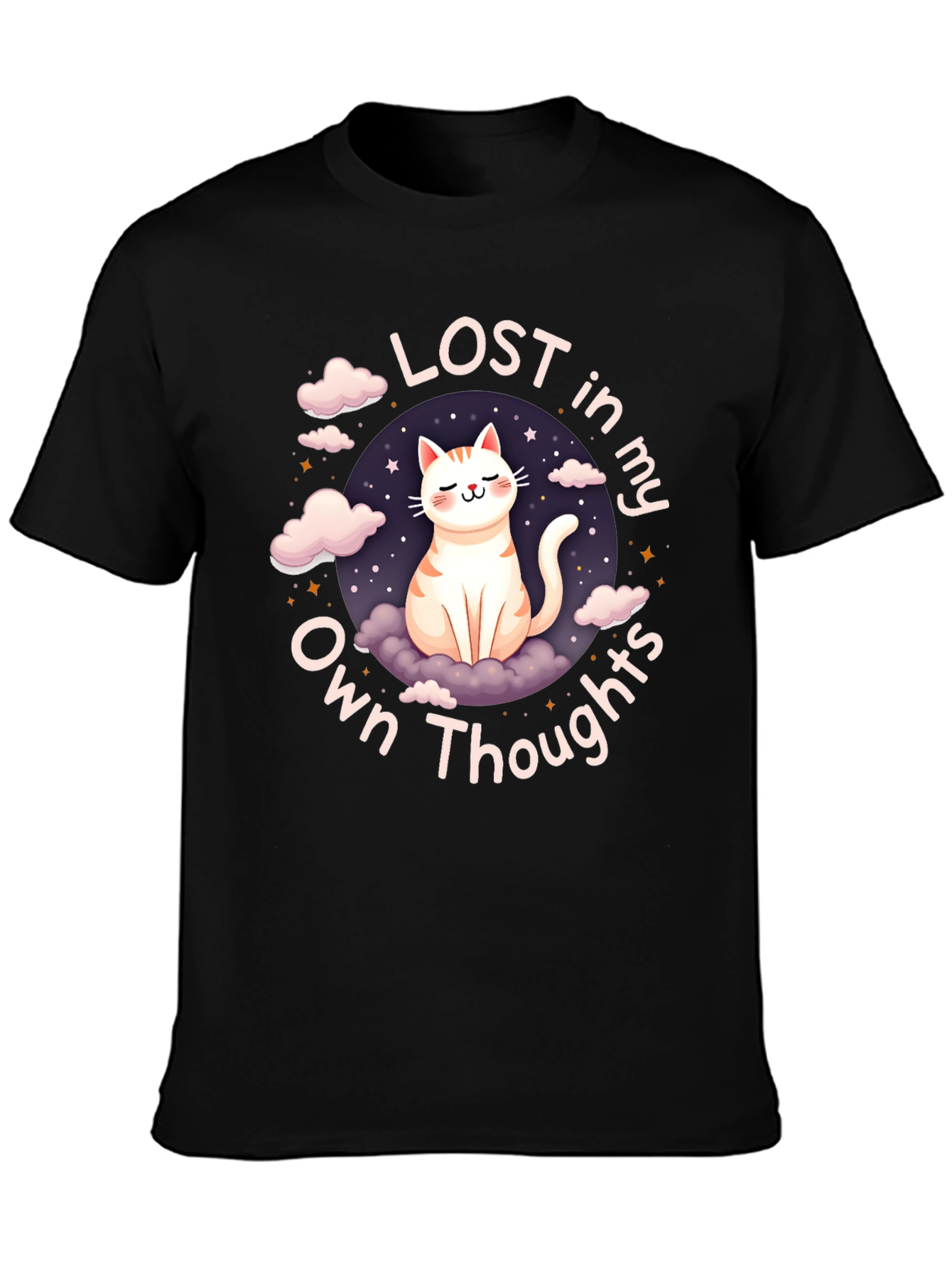 Lost in My Own Thoughts Cat Graphic T-Shirt
