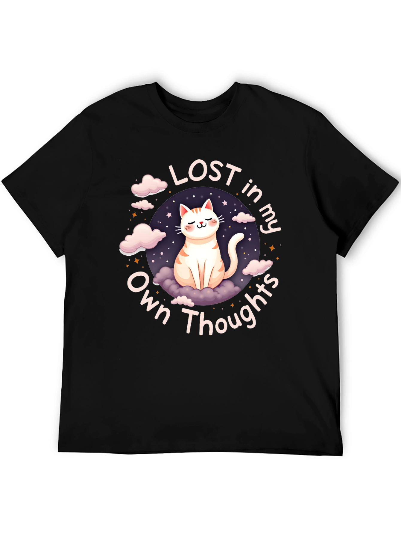 Lost in My Own Thoughts Cat Graphic T-Shirt