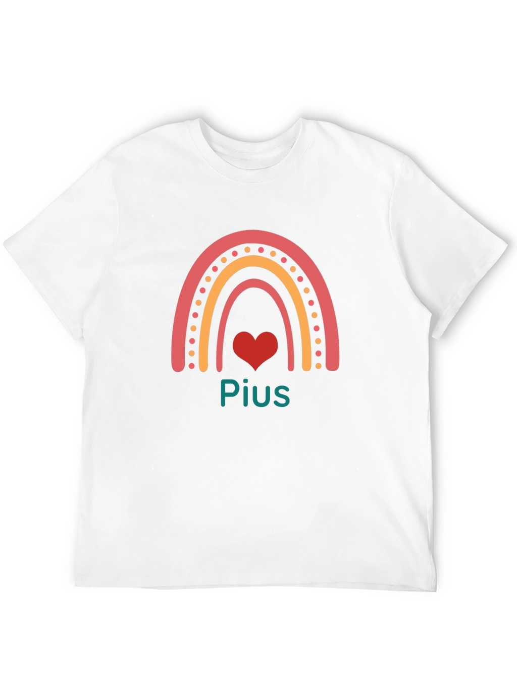 Rainbow Heart Personalized Black T-Shirt