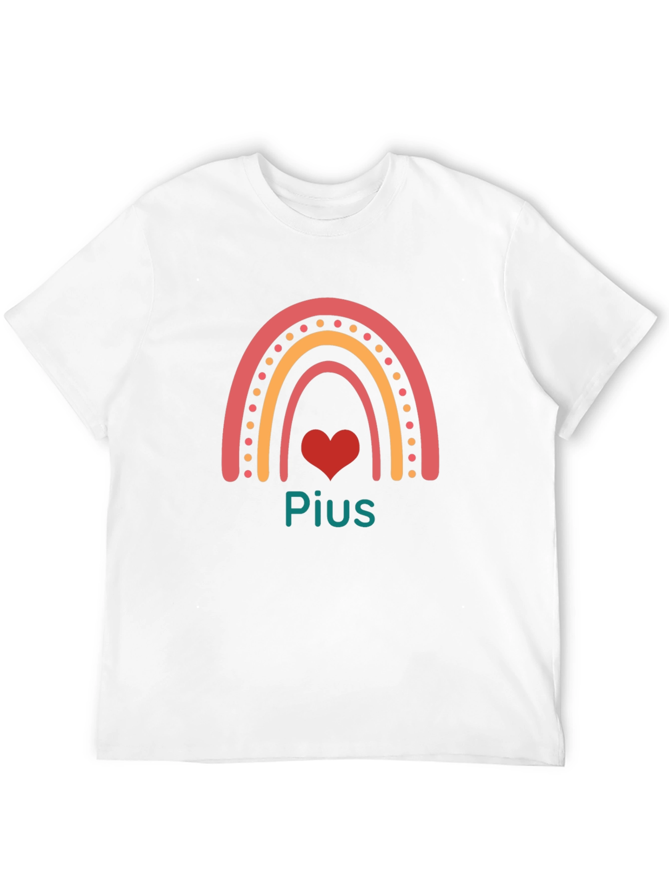 Rainbow Heart Personalized Black T-Shirt