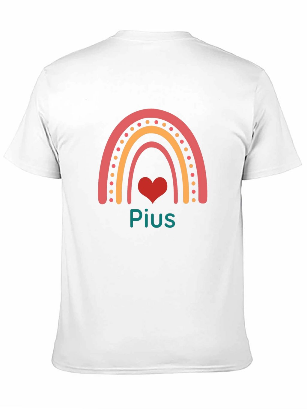 Rainbow Heart Personalized Black T-Shirt