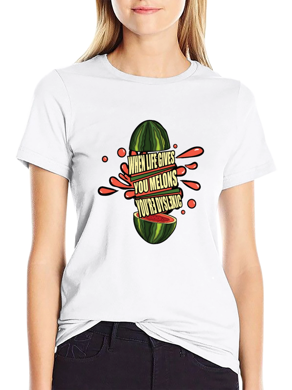 Funny Dyslexic Watermelon Graphic Tee