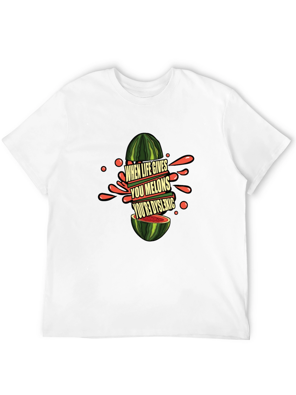 Funny Dyslexic Watermelon Graphic Tee