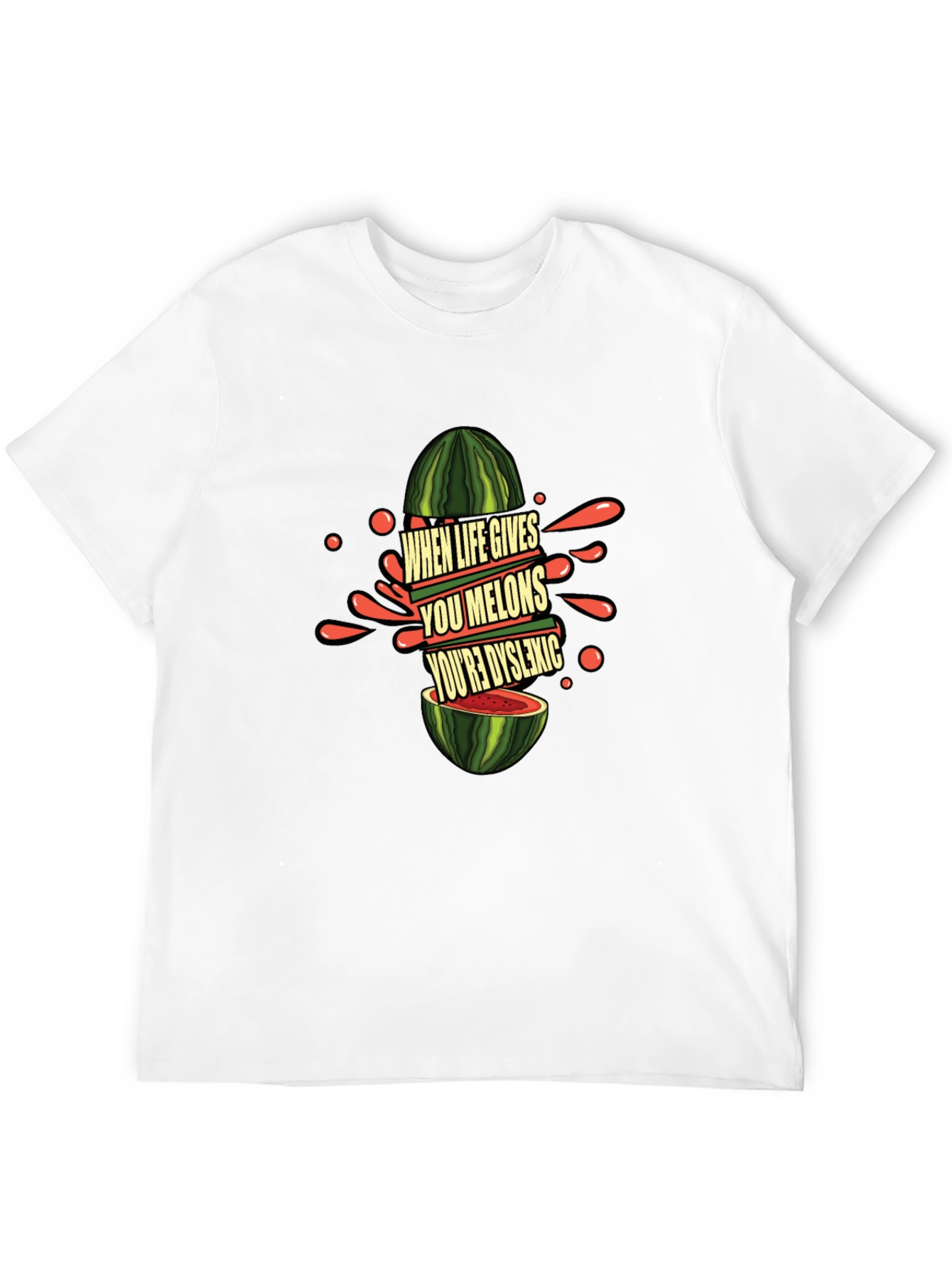 Funny Dyslexic Watermelon Graphic Tee