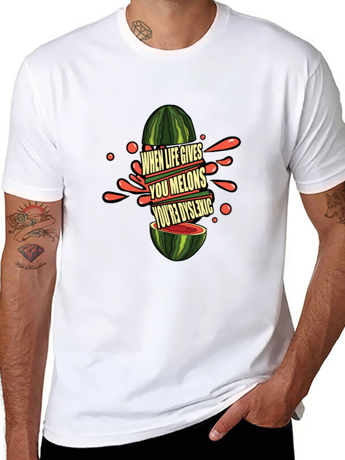 Funny Dyslexic Watermelon Graphic Tee