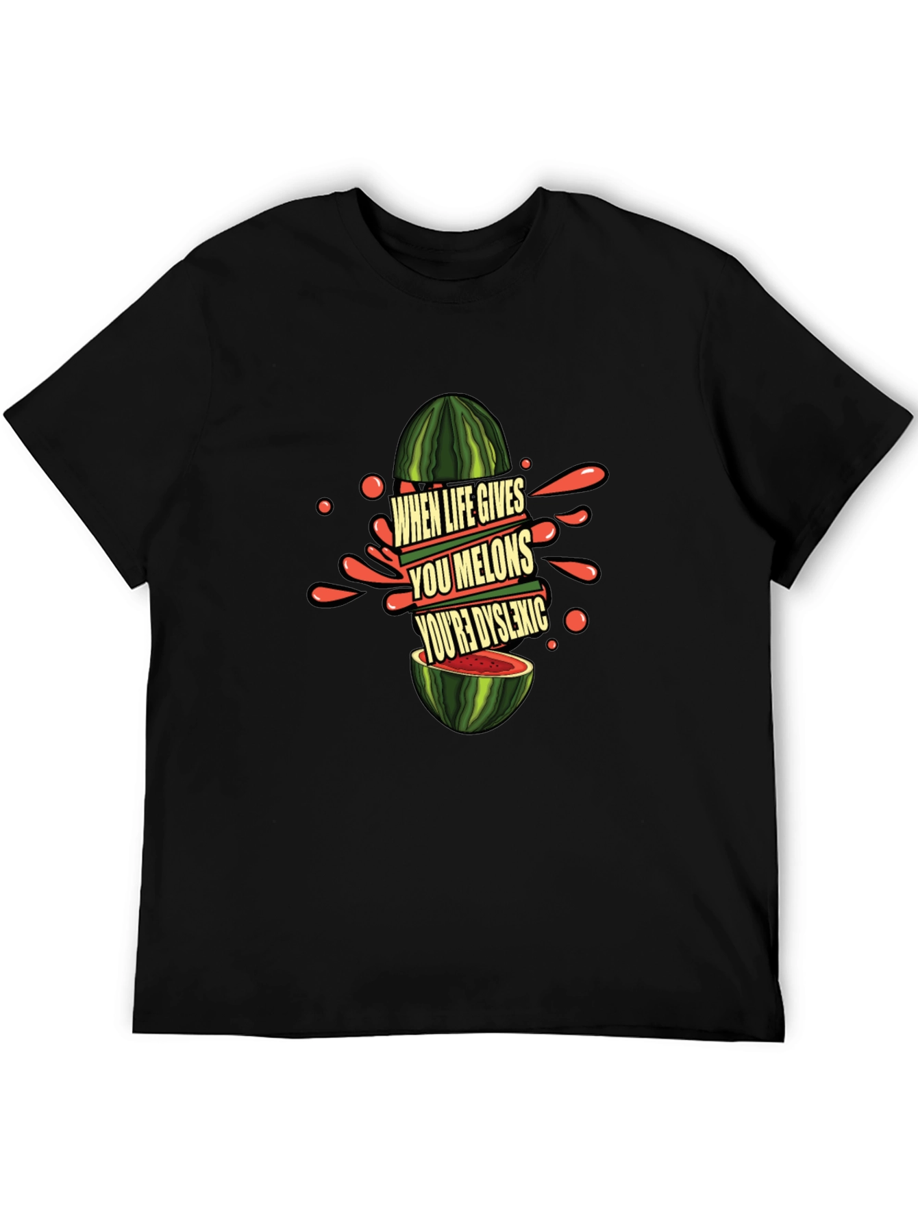 Funny Dyslexic Watermelon Graphic Tee