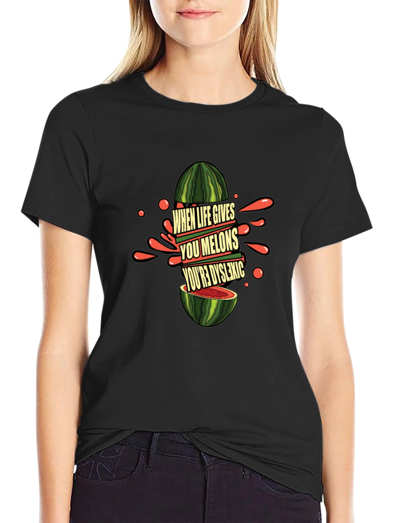 Funny Dyslexic Watermelon Graphic Tee