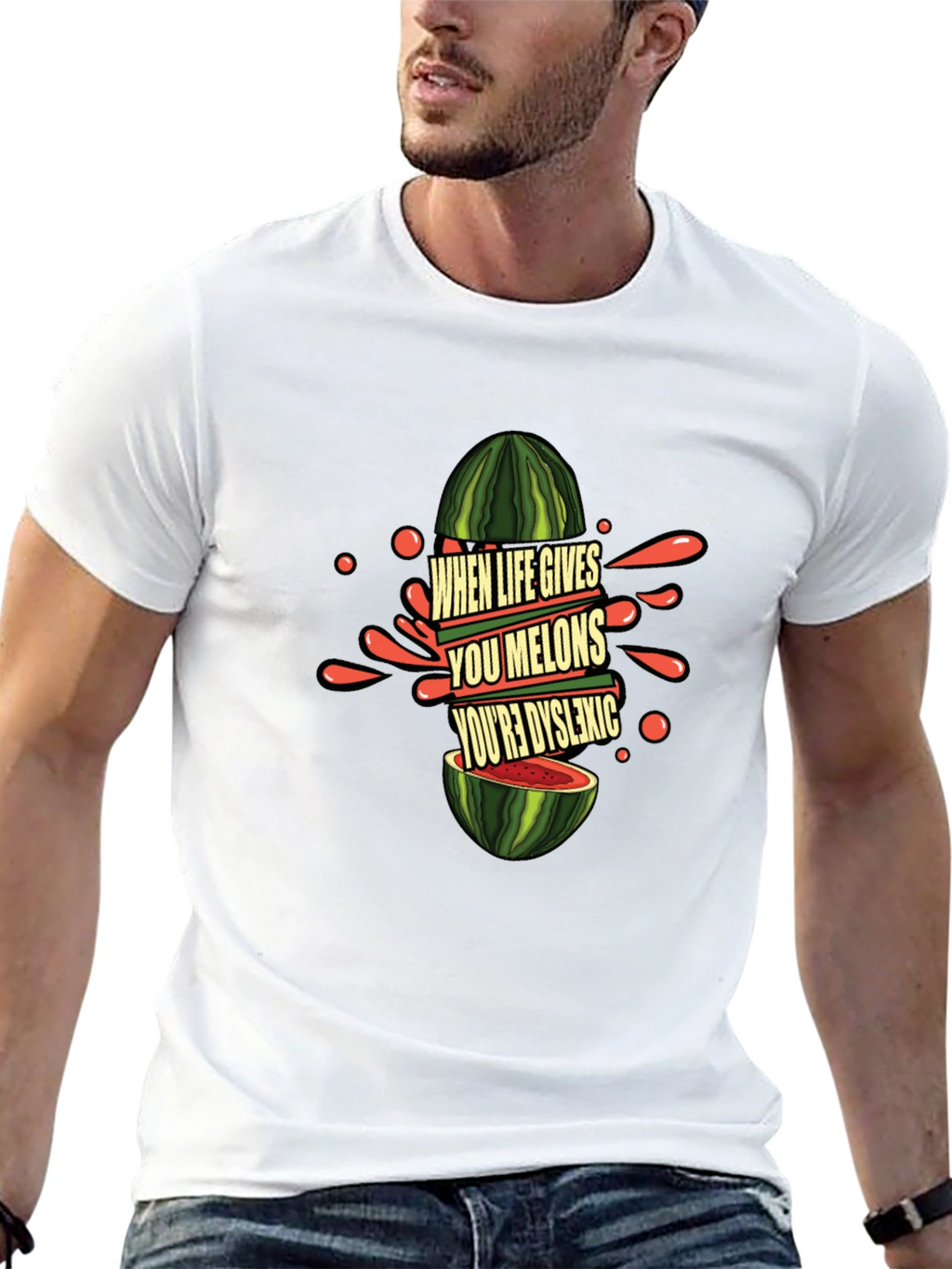Funny Dyslexic Watermelon Graphic Tee