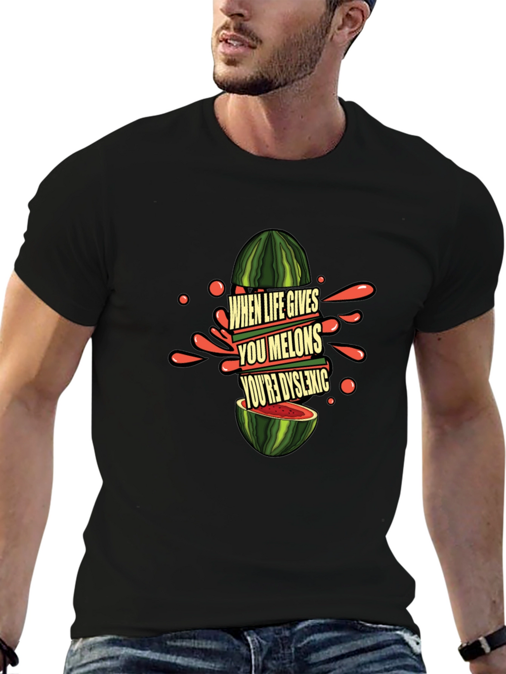 Funny Dyslexic Watermelon Graphic Tee